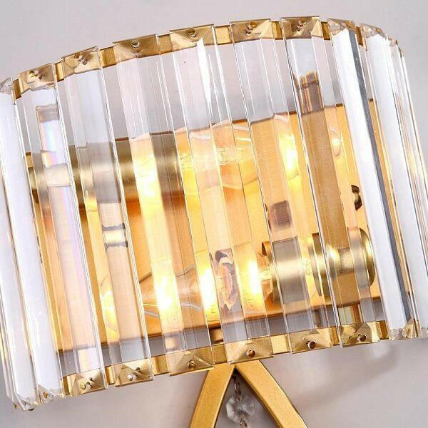 Lan - Oval Cut Fluted Glass Wall Lamp