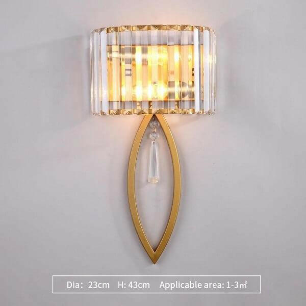 Lan - Oval Cut Fluted Glass Wall Lamp