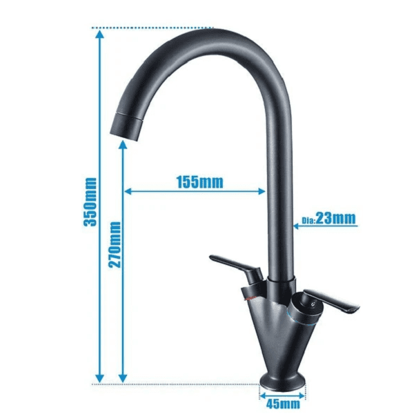 Lazaro - Two Handle Rotating Kitchen Faucet