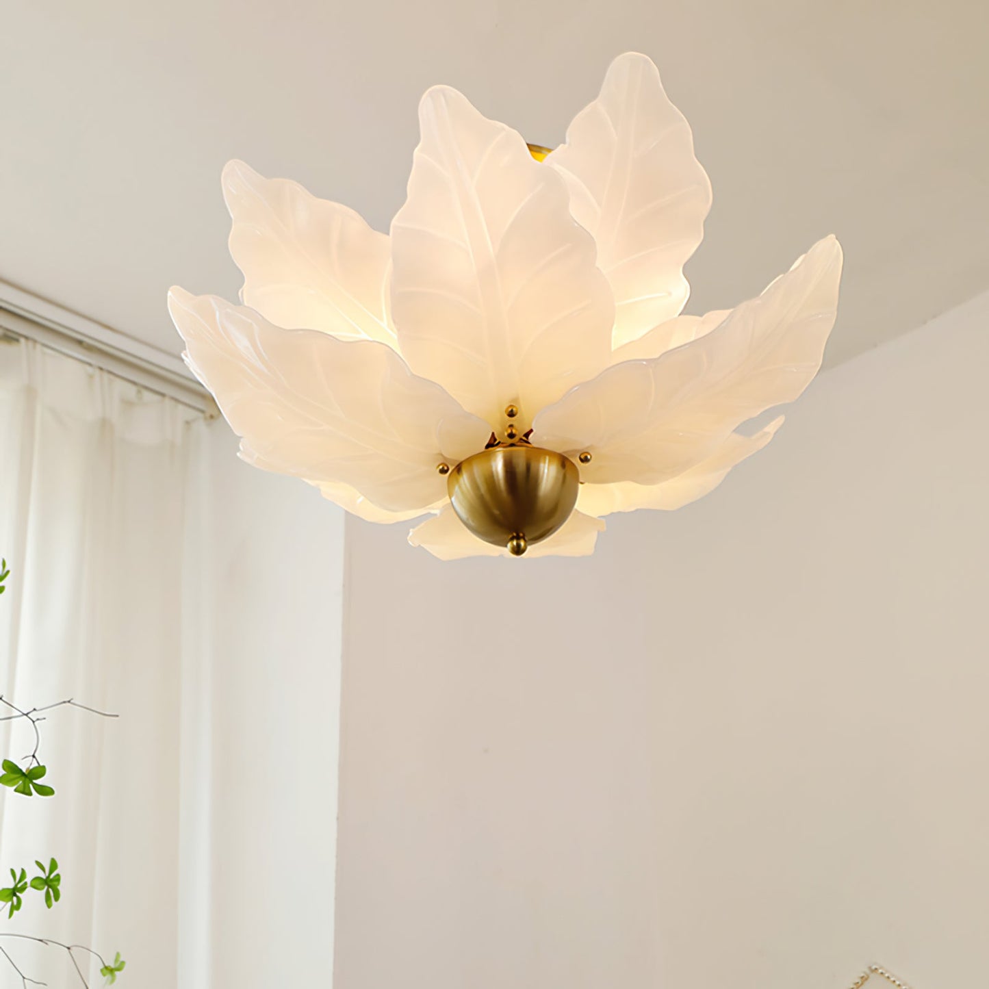 Leaf Glass Ceiling Lamp