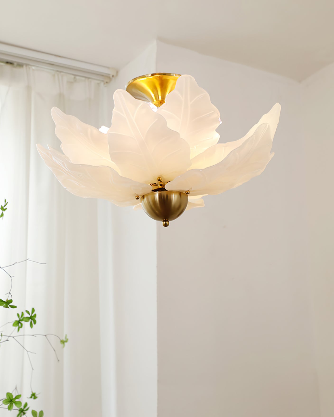 Leaf Glass Ceiling Lamp