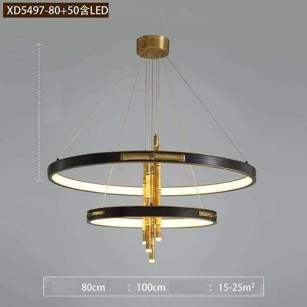 Ava Two-Tier Modern Rounded Metal Chandelier