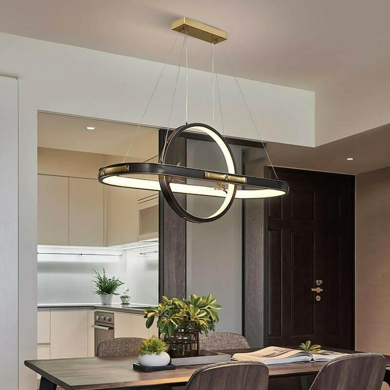Ava Two-Tier Modern Rounded Metal Chandelier