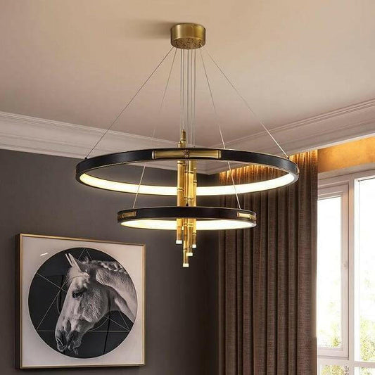 Ava Two-Tier Modern Rounded Metal Chandelier
