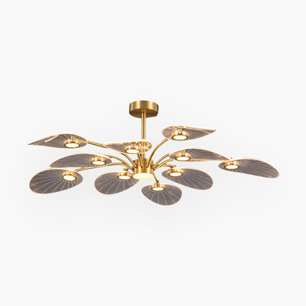Chandelier Luxury Modern LED Lotus Flower Semi Flush Mount, Acrylic