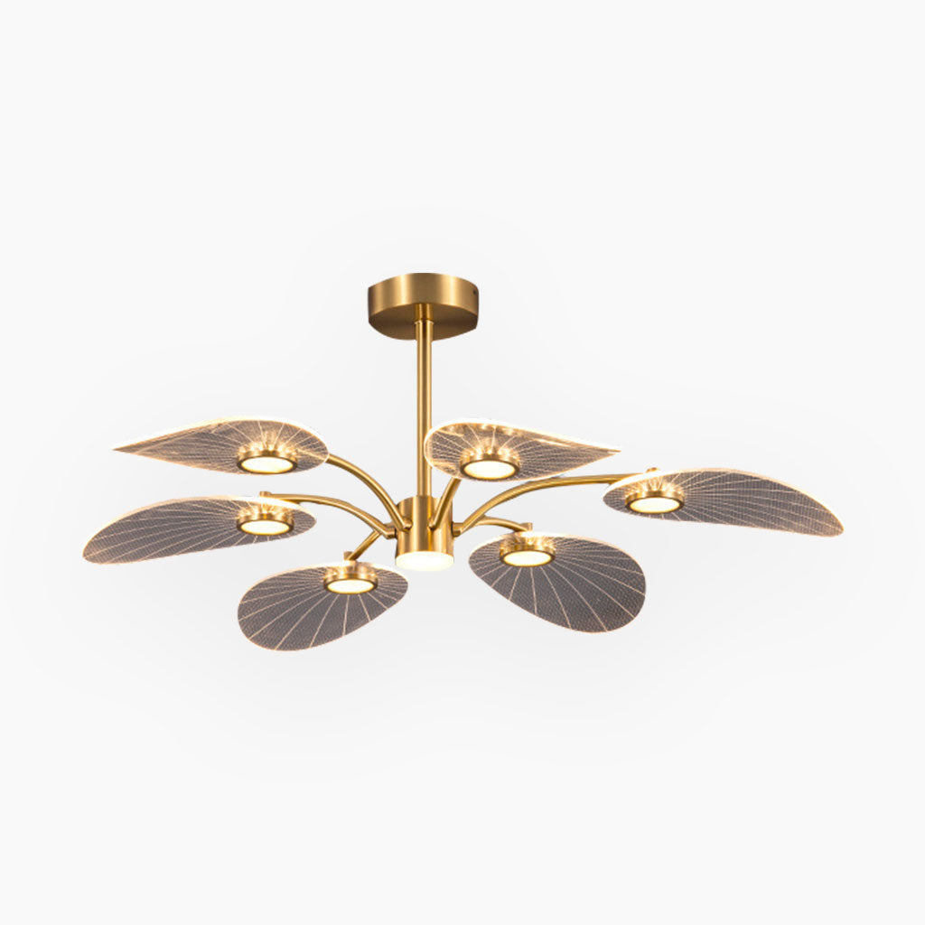Chandelier Luxury Modern LED Lotus Flower Semi Flush Mount, Acrylic