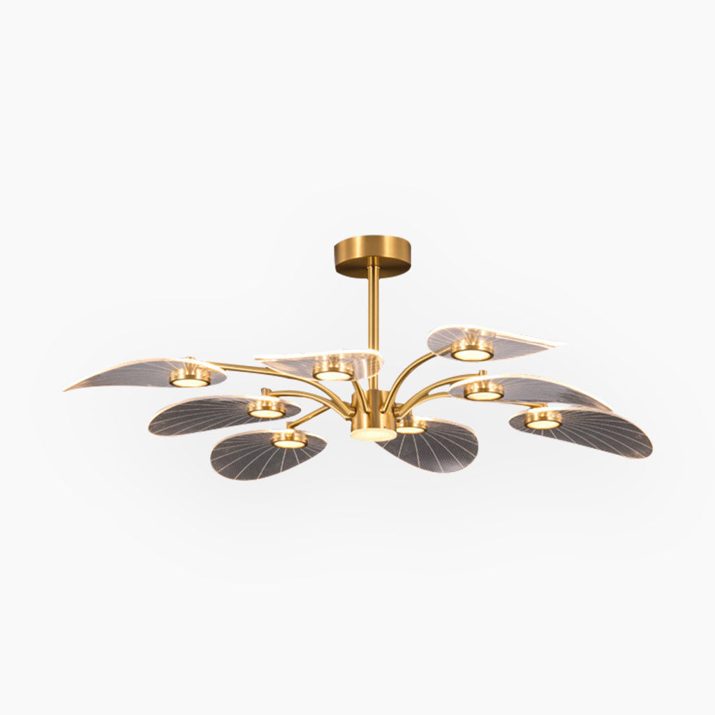 Chandelier Luxury Modern LED Lotus Flower Semi Flush Mount, Acrylic