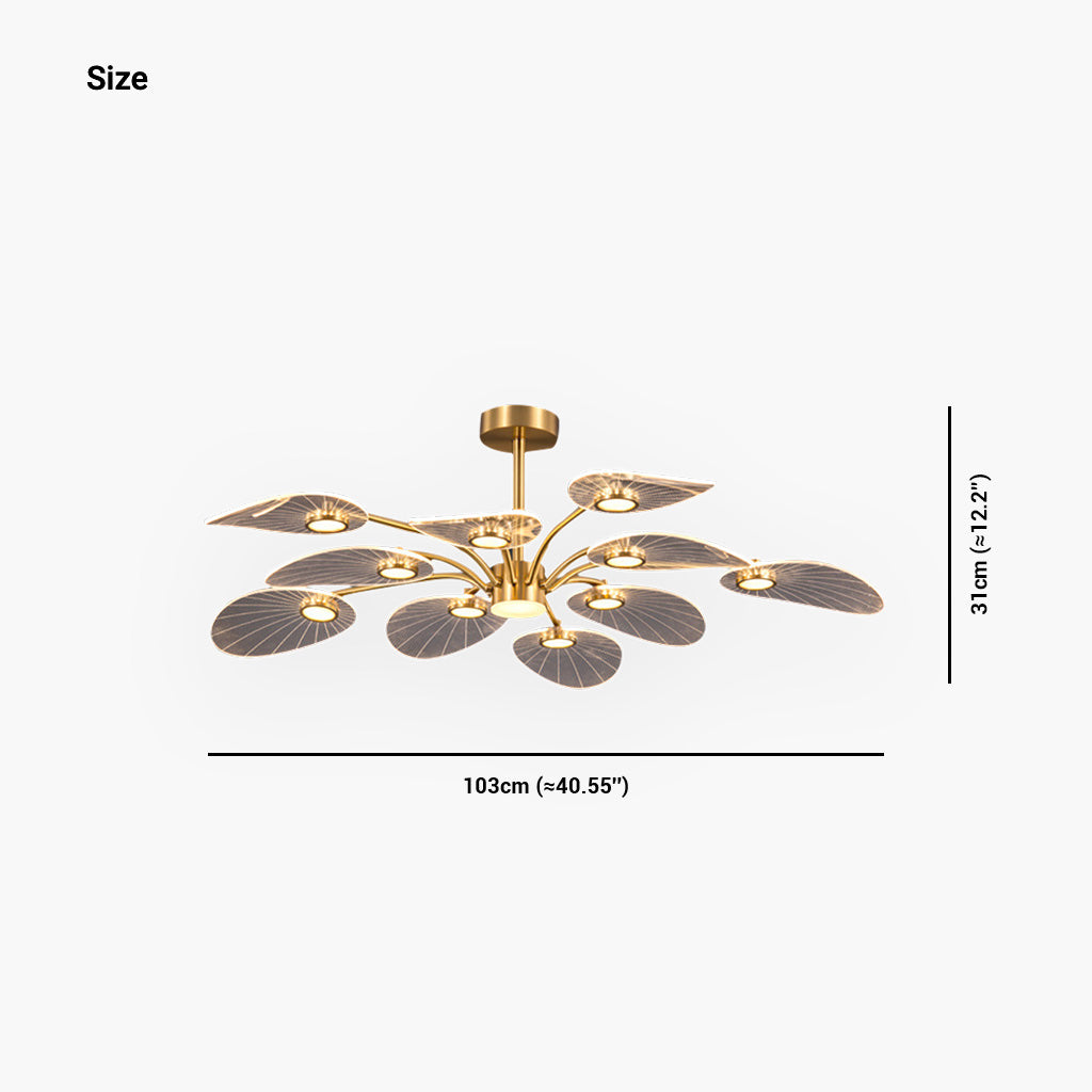 Chandelier Luxury Modern LED Lotus Flower Semi Flush Mount, Acrylic