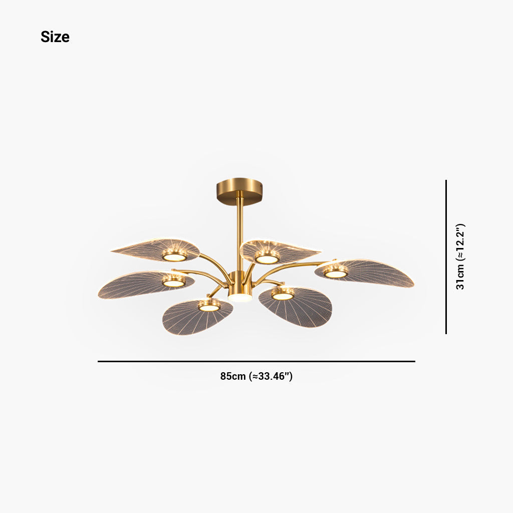 Chandelier Luxury Modern LED Lotus Flower Semi Flush Mount, Acrylic