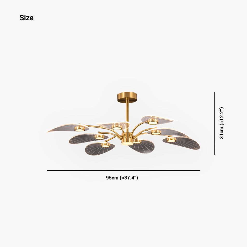 Chandelier Luxury Modern LED Lotus Flower Semi Flush Mount, Acrylic