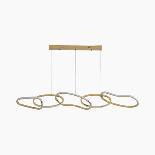 Chandelier LED Hanging Stainless Steel Luxury Oval Circle, Gold