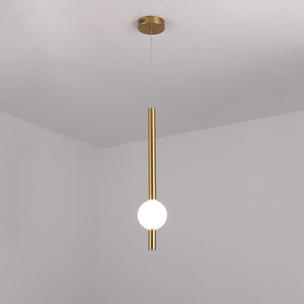 Pendant Light Metal & Milk Glass