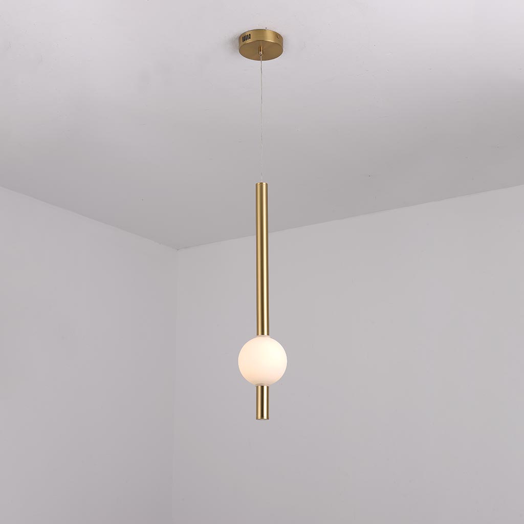 Pendant Light Metal & Milk Glass