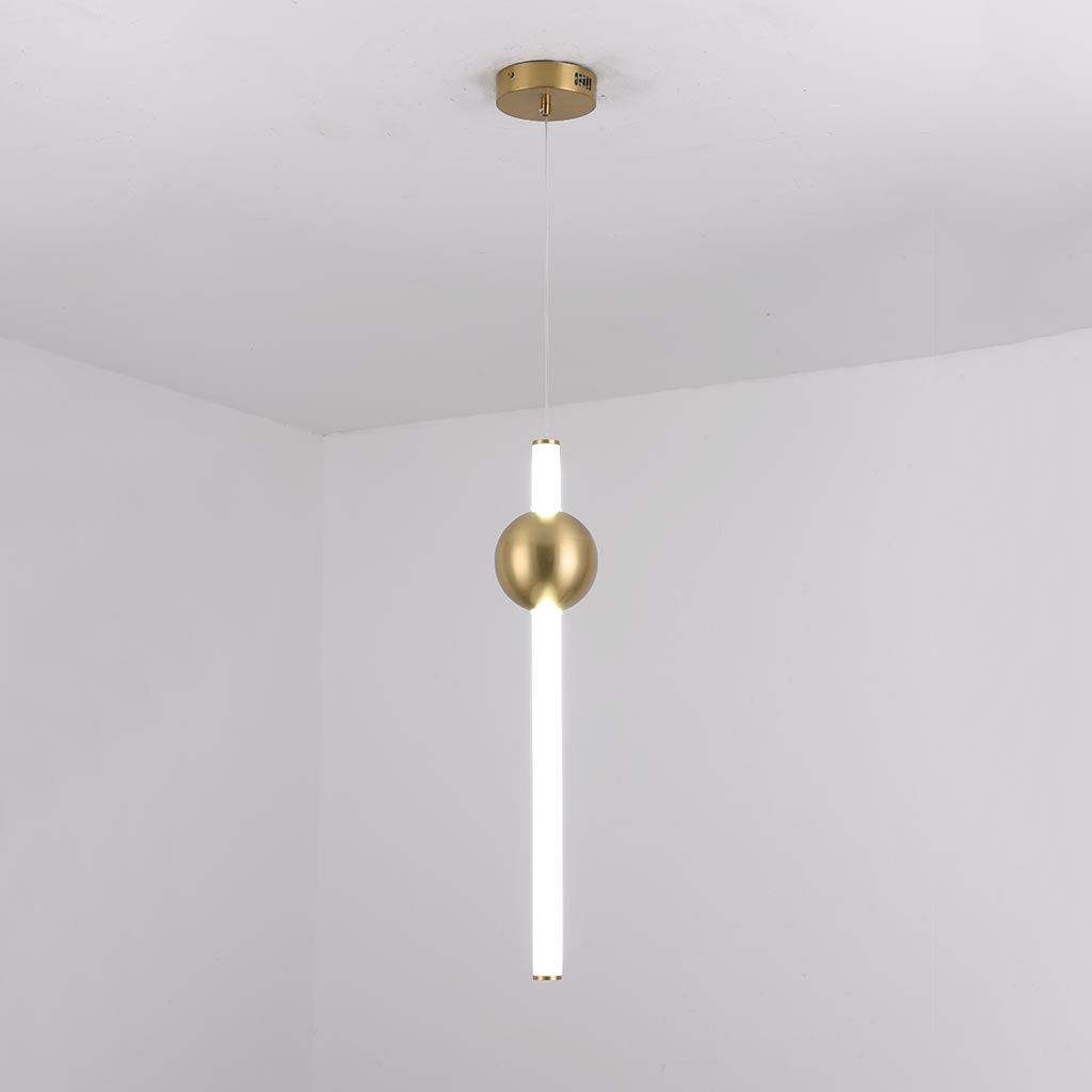 Pendant Light Metal & Milk Glass