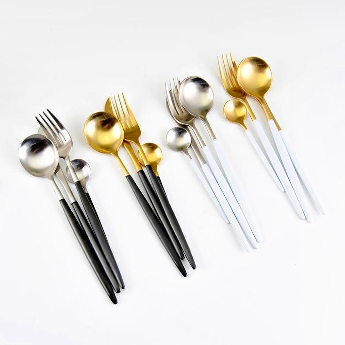 Metal Cutlery (24Pieces Set, 12 Colors) - Nordic Side - 