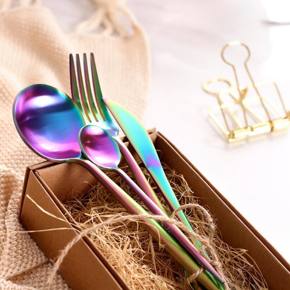 Metal Cutlery (24Pieces Set, 12 Colors) - Nordic Side - 