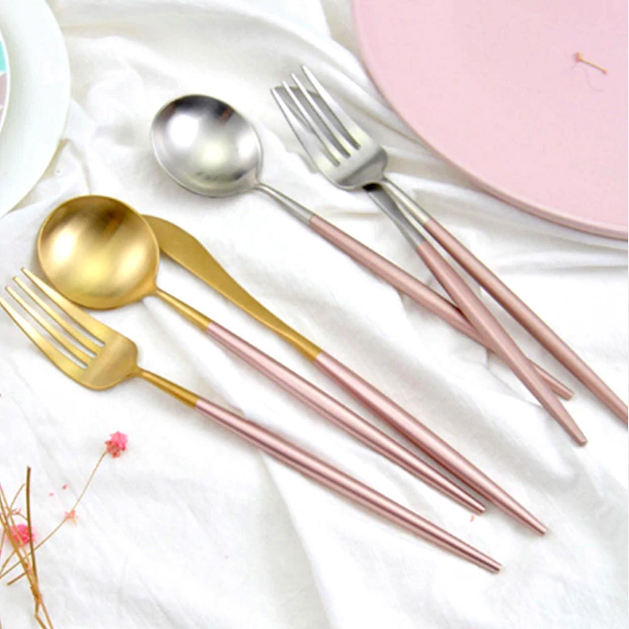 Metal Cutlery (24Pieces Set, 12 Colors) - Nordic Side - 