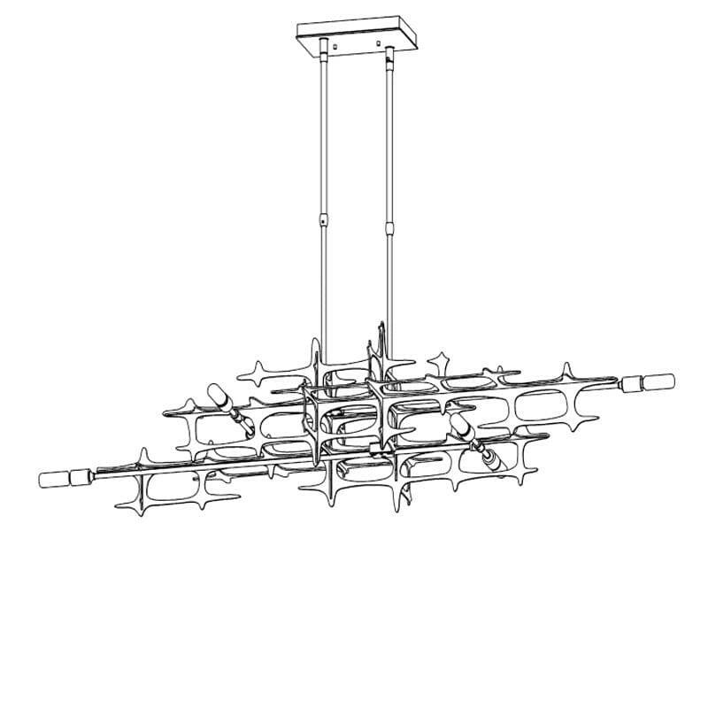 Mikkel Postmodern Silver LED Chandelier