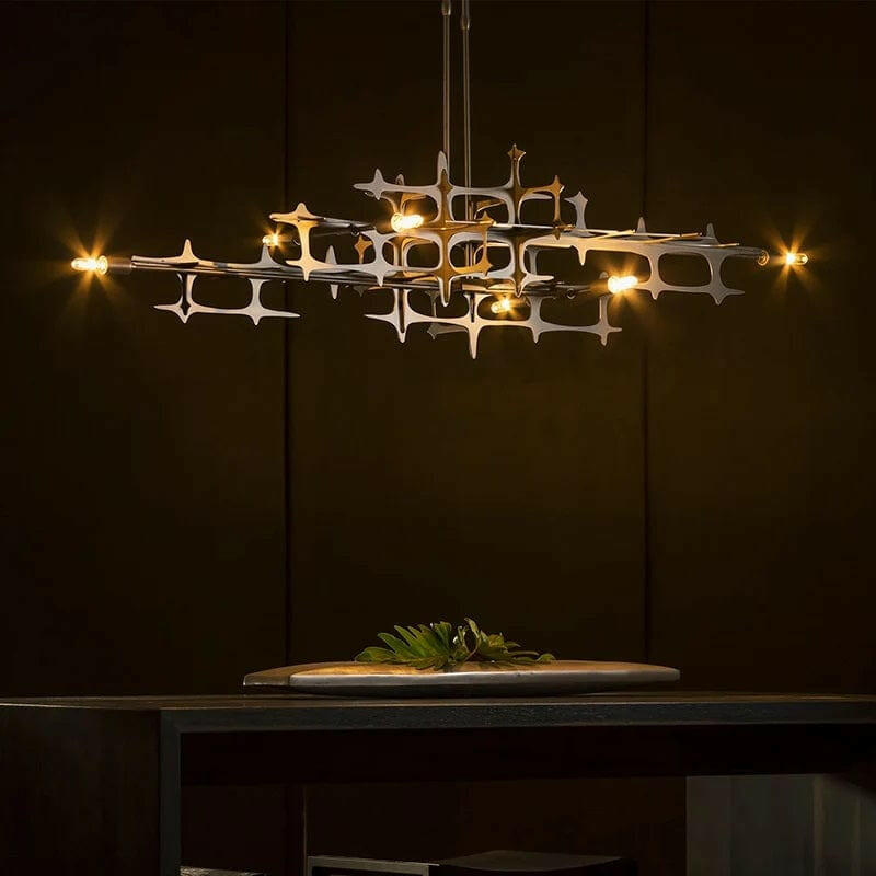 Mikkel Postmodern Silver LED Chandelier