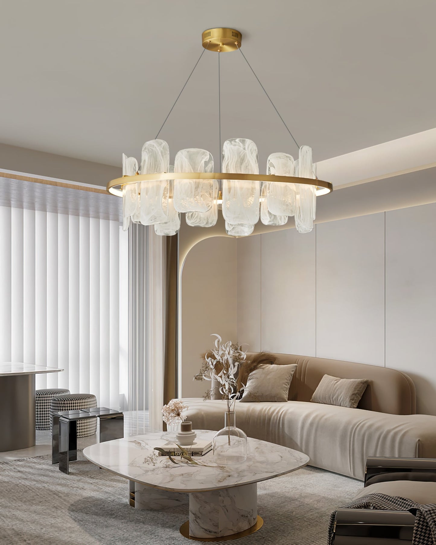 Mille Round Glass Chandelier
