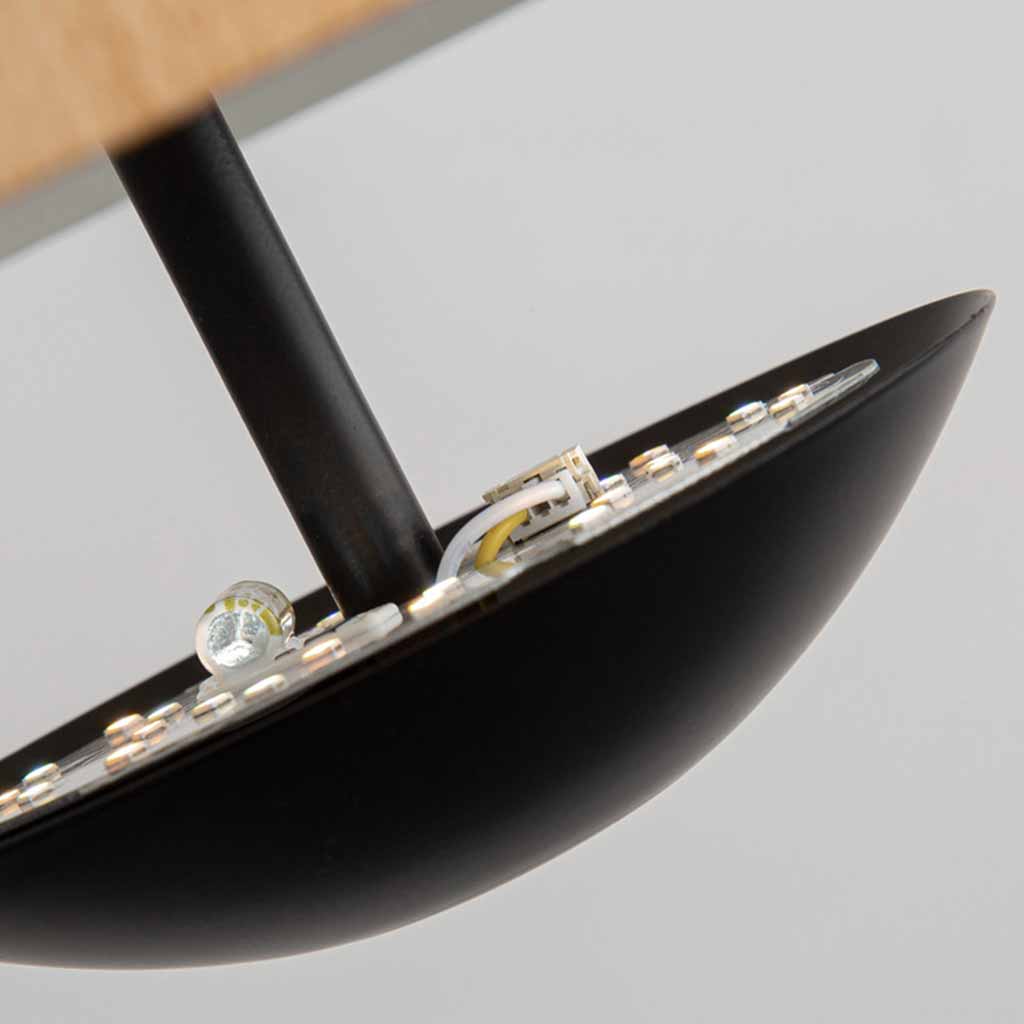 Pendant Light Minimalist Japanese Style Dish Shaped, Log & Black
