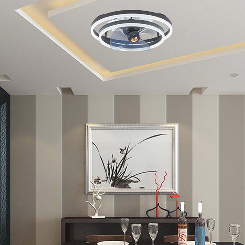 Fandelier Ceiling Fan with Light LED Minimalist Double Ring