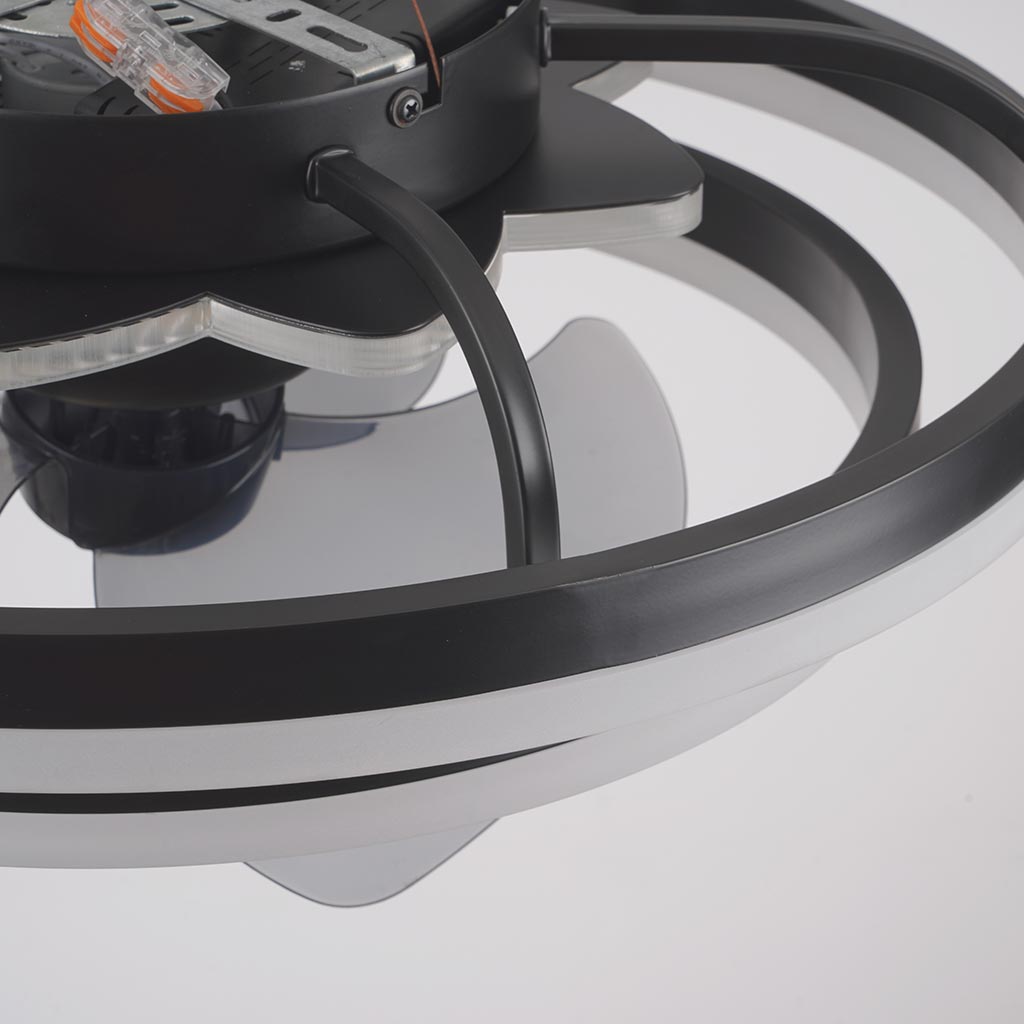 Fandelier Ceiling Fan with Light LED Minimalist Double Ring