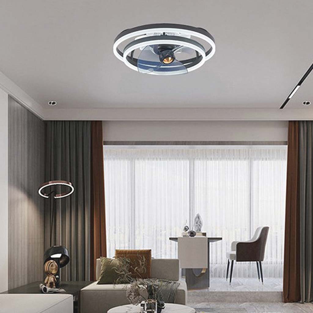 Fandelier Ceiling Fan with Light LED Minimalist Double Ring