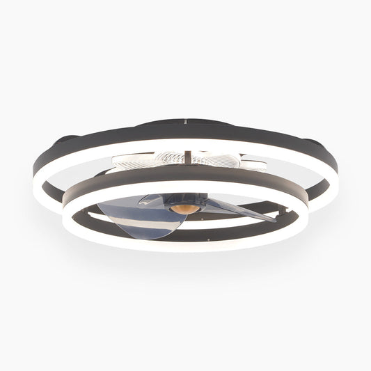 Fandelier Ceiling Fan with Light LED Minimalist Double Ring