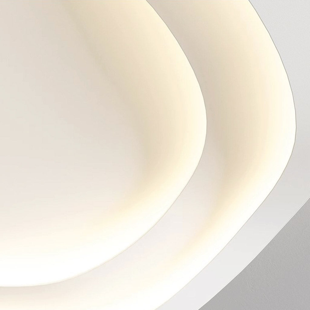 Flush Mount Ceiling Light Minimalist Wave LED Dimmable, White