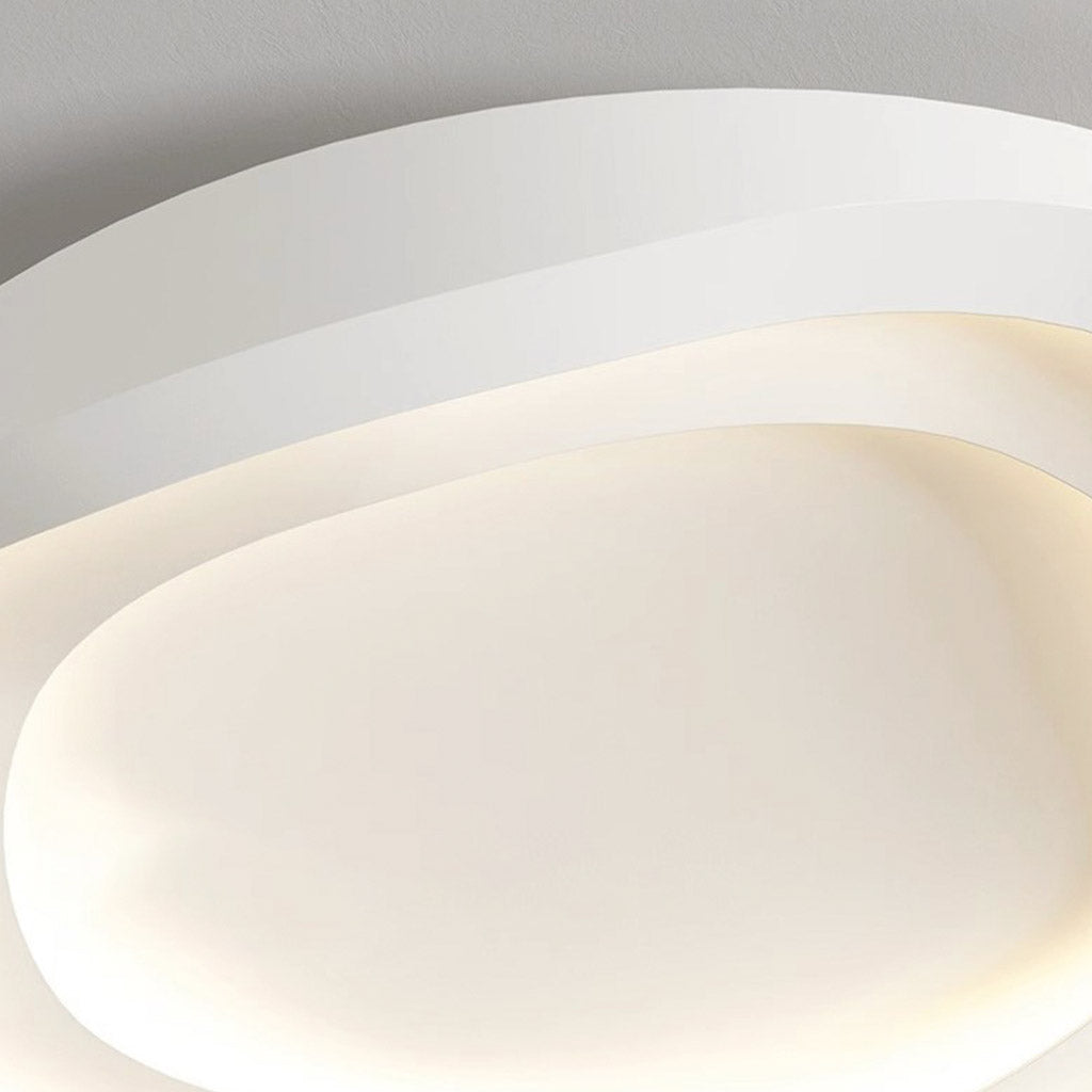 Flush Mount Ceiling Light Minimalist Wave LED Dimmable, White