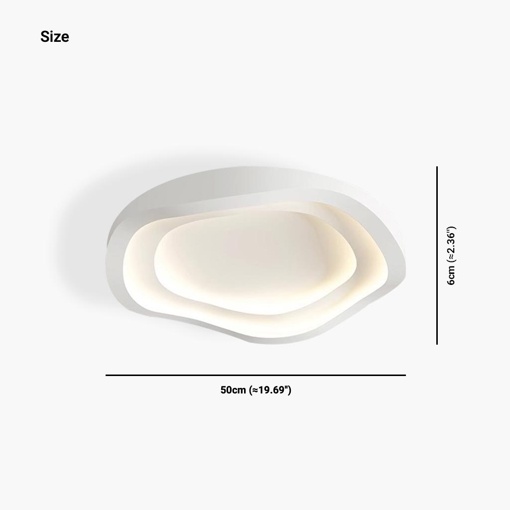 Flush Mount Ceiling Light Minimalist Wave LED Dimmable, White