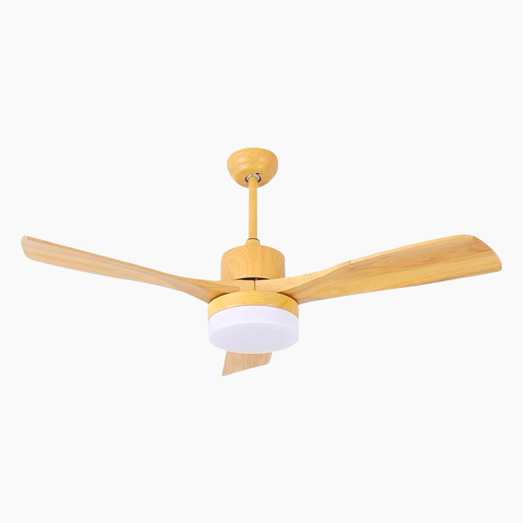 Ceiling Fan Chandelier with Light Minimalist Quiet, Wood Blade