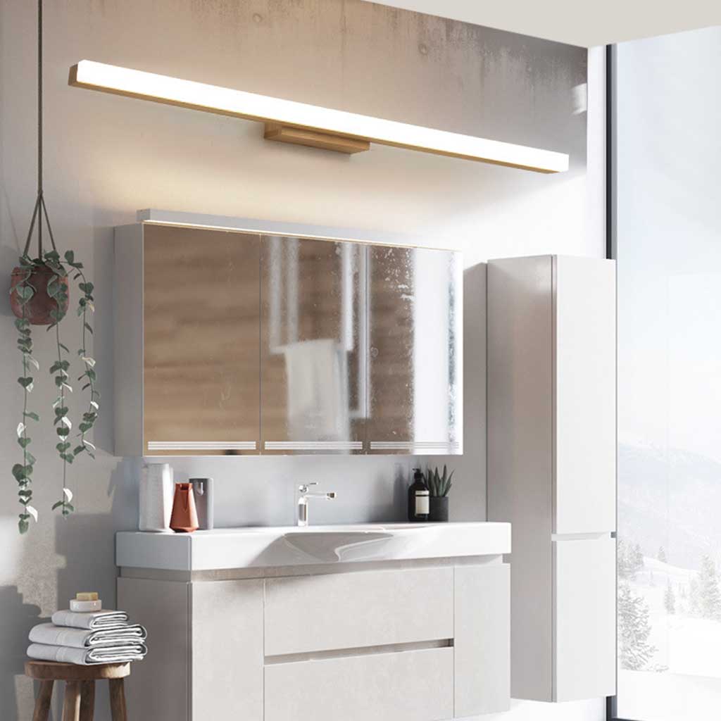 Mirror Vanity Light Modern Nordic LED Linear, Wood