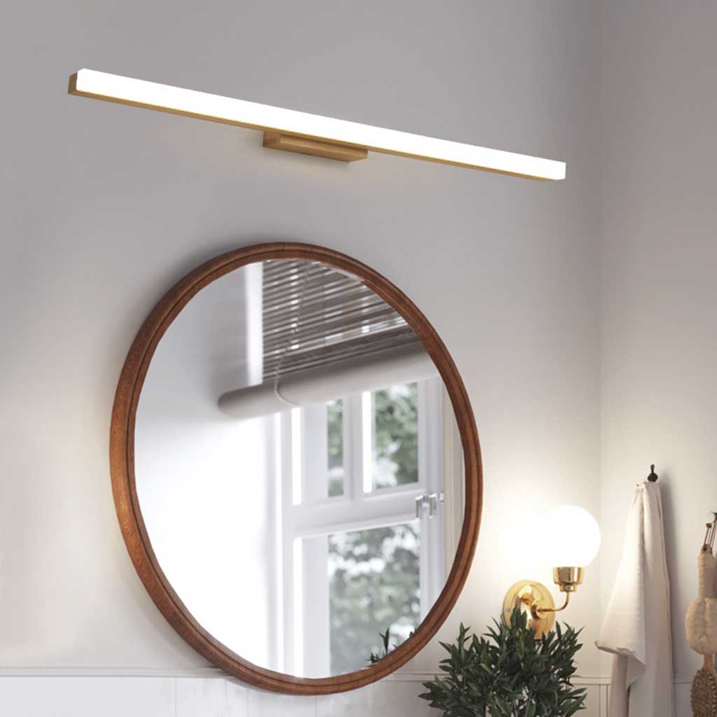 Mirror Vanity Light Modern Nordic LED Linear, Wood