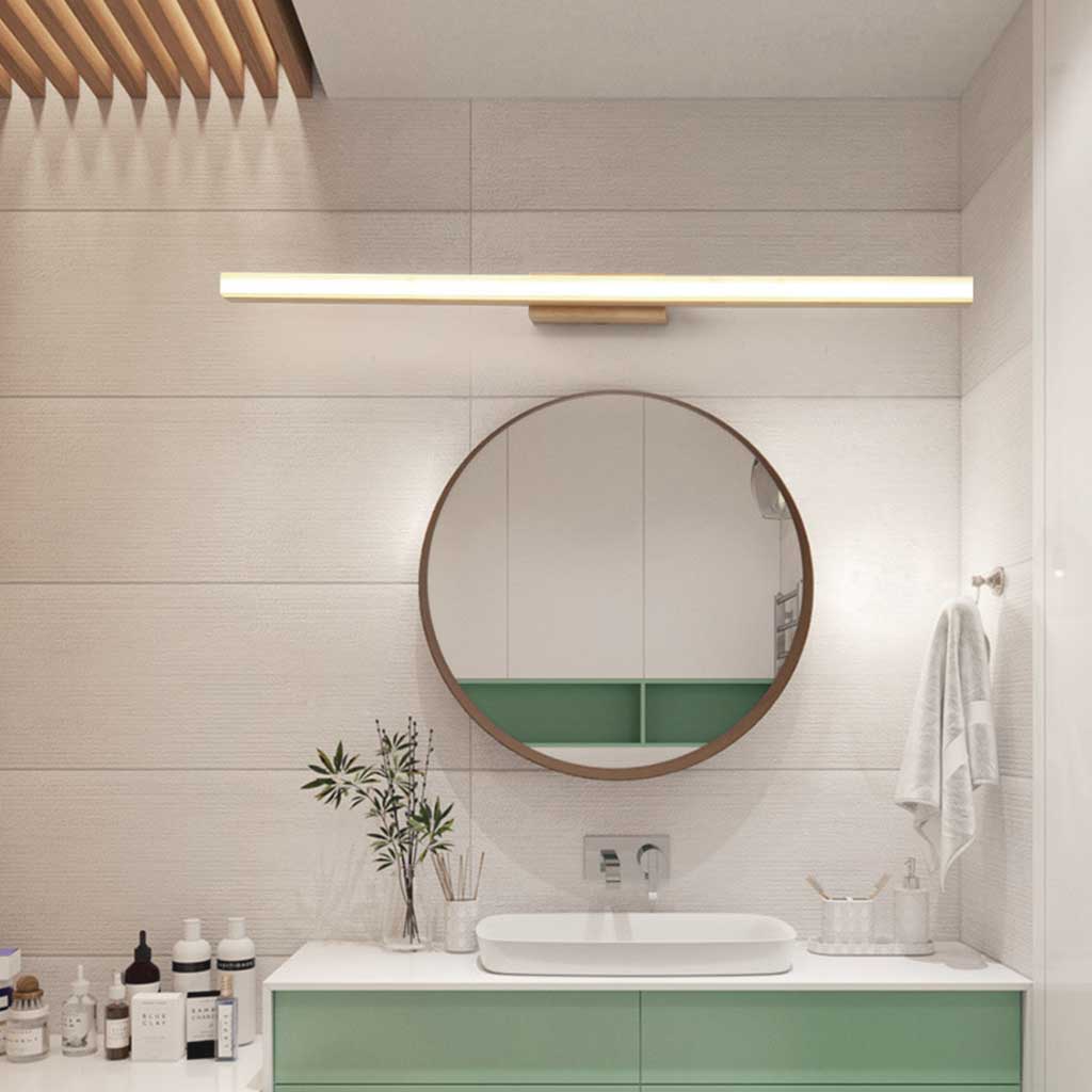 Mirror Vanity Light Modern Nordic LED Linear, Wood