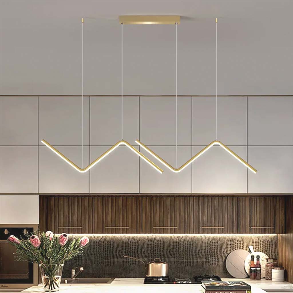 Pendant Light Gold Wave Design