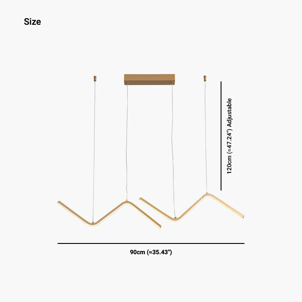 Pendant Light Gold Wave Design