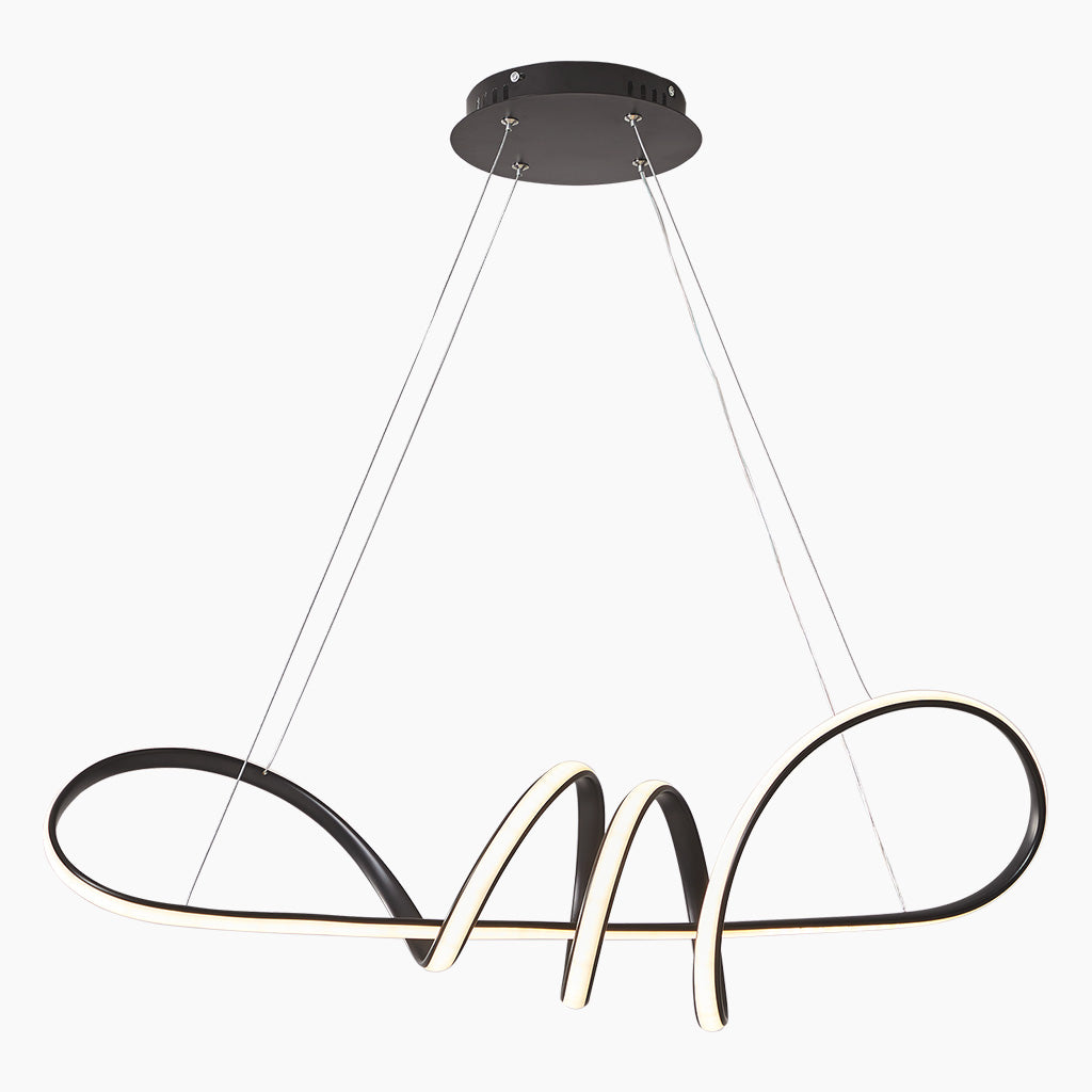 LED Chandelier Hanging Light Modern Artistic Curved, Aluminum