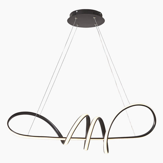 LED Chandelier Hanging Light Modern Artistic Curved, Aluminum