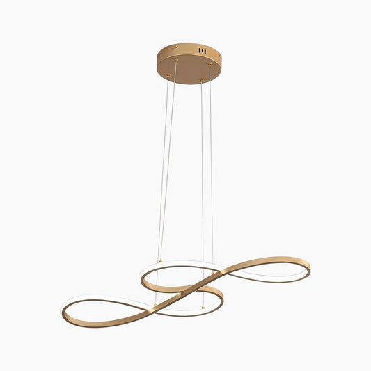 Chandelier LED Modern Artistic Metal Curved, Black/Gold