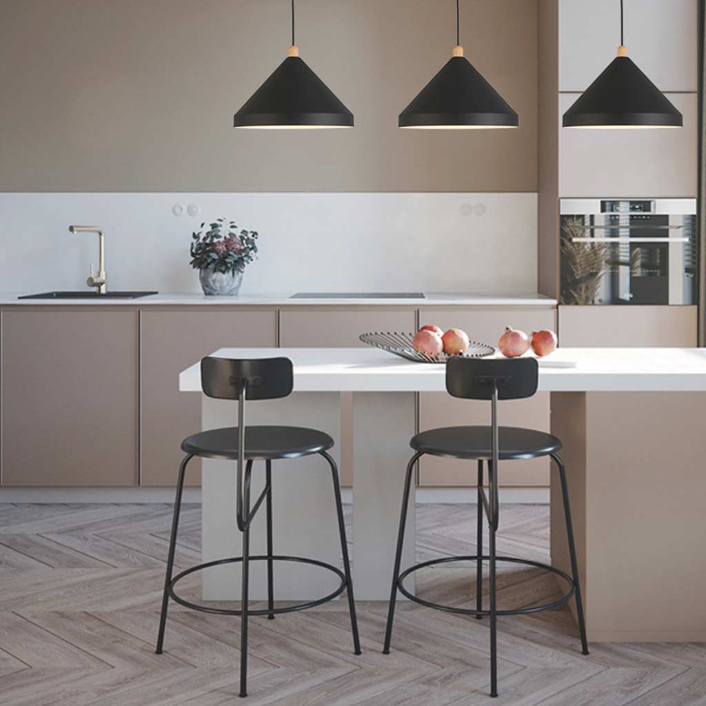 Pendant Light Cone String Modern for Dining Room/Restaurant, Black/White