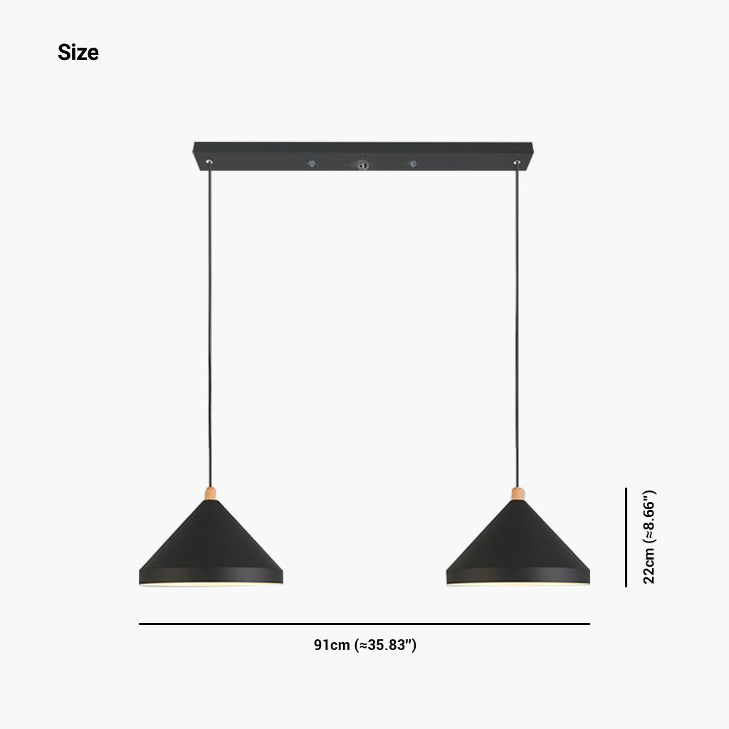 Pendant Light Cone String Modern for Dining Room/Restaurant, Black/White