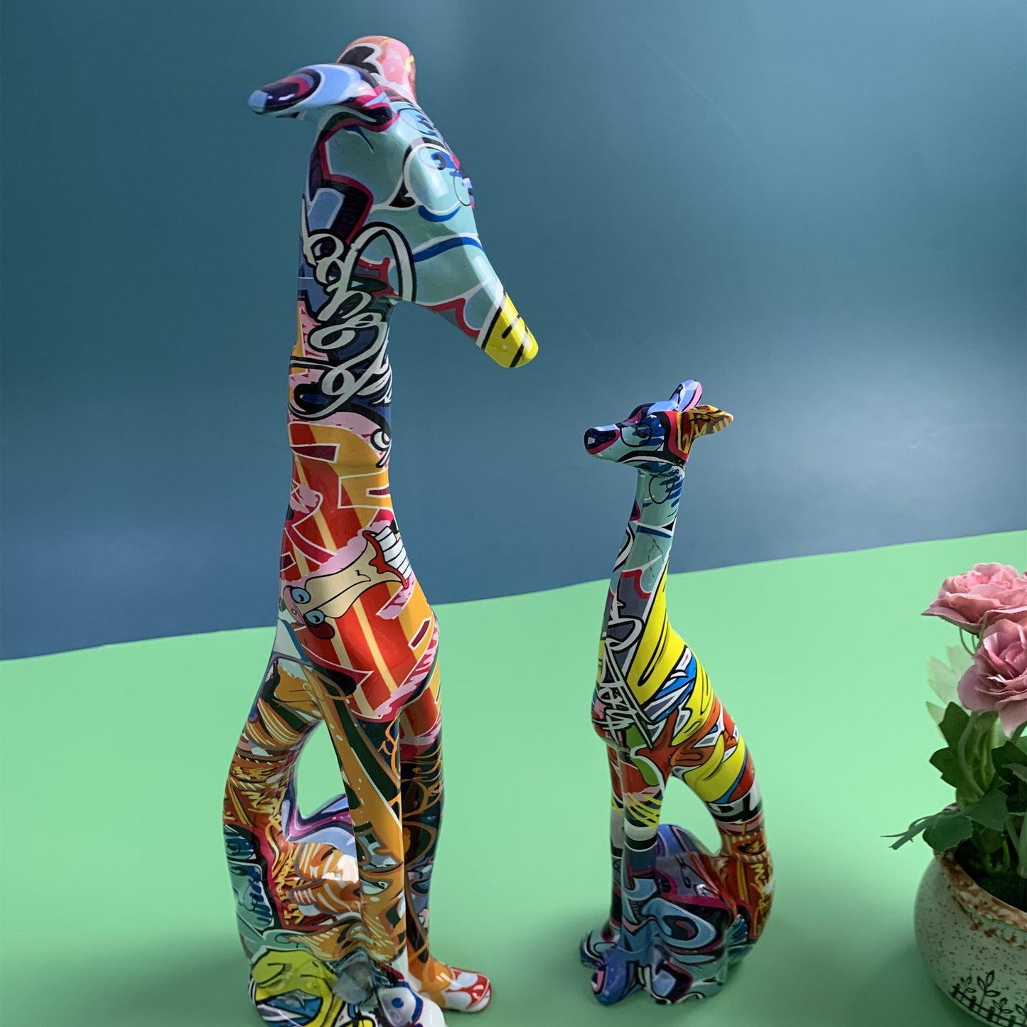 Painted Graffiti Doberman Dog Artisan Decor | Artisan Decor | NordicAbode.com