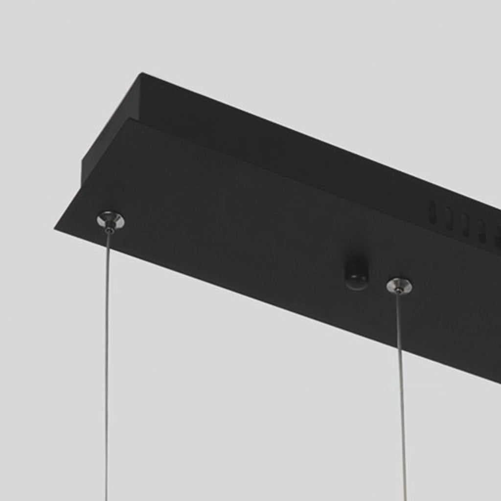 Chandelier Pendant Light Modern LED Geometric Linear Rectangle, Black