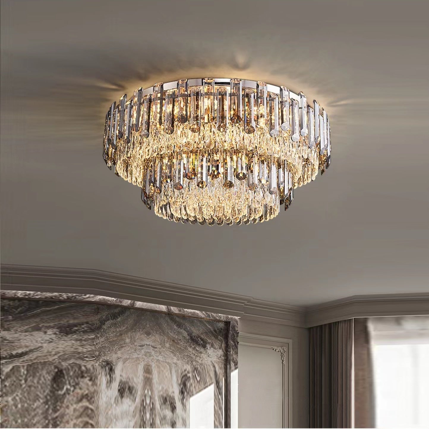 Ylk Luxury Crystal Ceiling Chandelier
