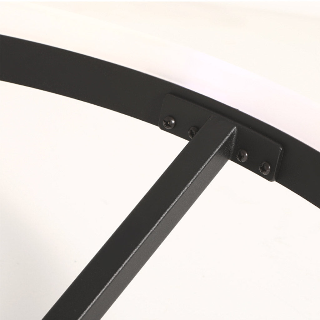 Ceiling Light Semi Flush Modern Round Ring Iron, Black/White