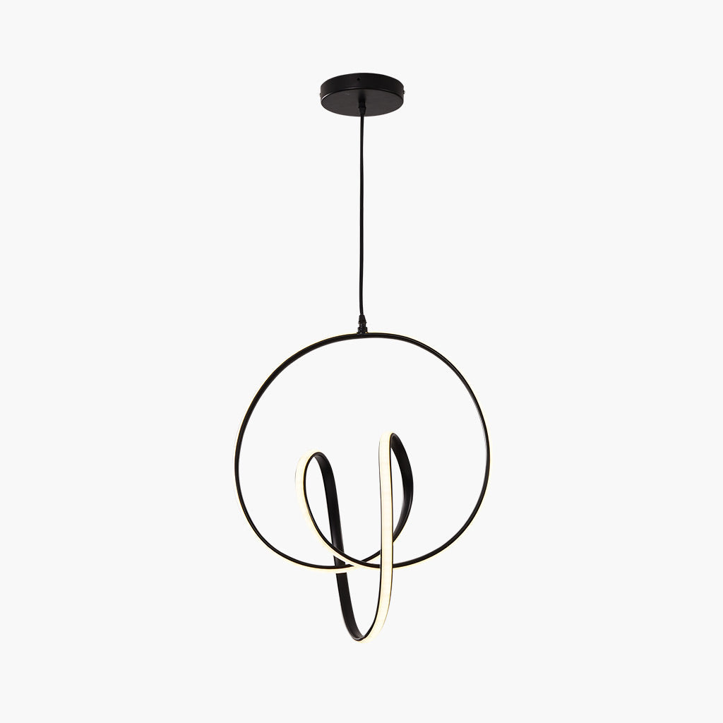 Pendant Chandelier Ceiling Light LED Modern Abstract Ring Curve