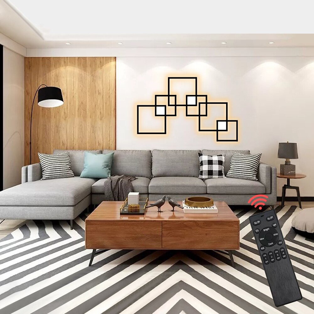 IIS Minimalist Wall Lamp Dimmable  Black White Square Sconces