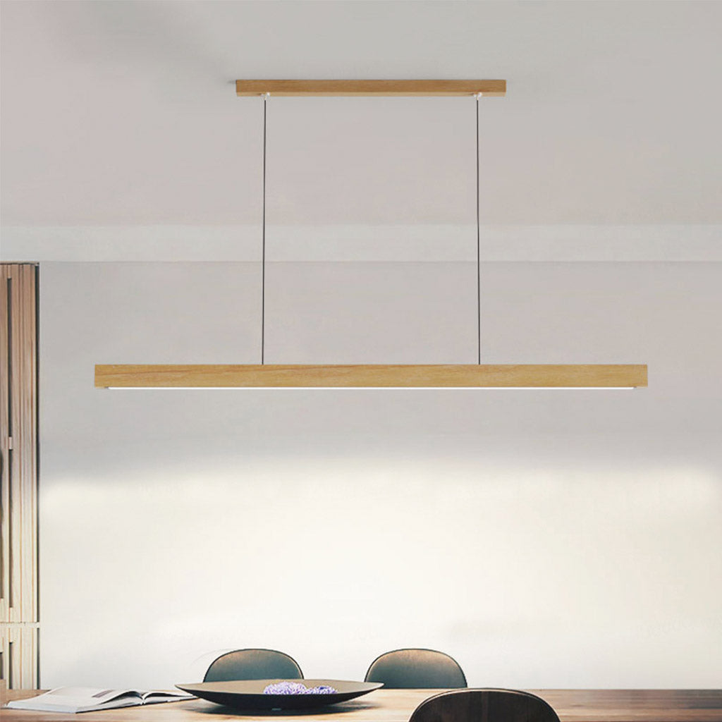 Pendant Lighting Modern Minimalist Linear, Wood
